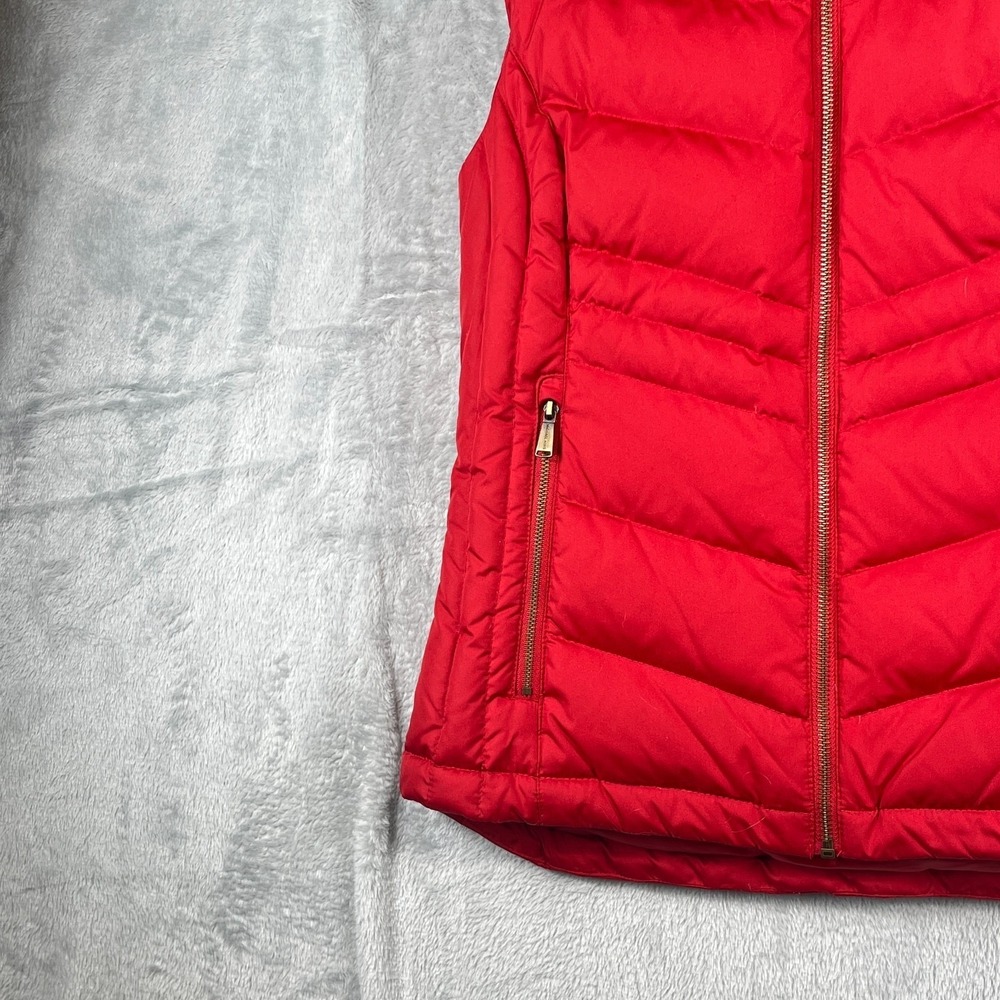 Michael Kors Womens S Quilted Puffer Vest Detachable Hood Red Down Fill NWOT - Picture 3 of 16